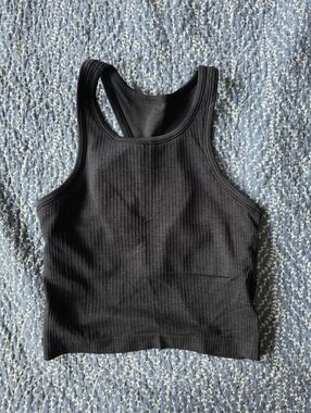 Ebb To Street Crop Tank, Black Size 6 Lululemon